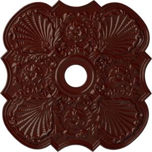 image29OD x 3 58ID x 1 38P Flower Ceiling Medallion Fits Canopies up to 6 14HandPainted Brushed Mahogany