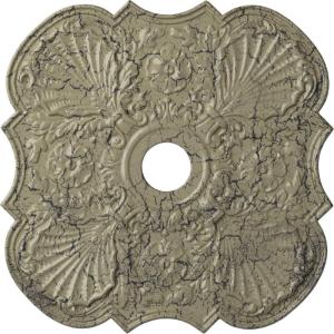 image29OD x 3 58ID x 1 38P Flower Ceiling Medallion Fits Canopies up to 6 14HandPainted Castle Stone Crackle