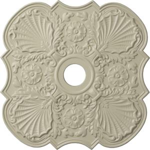 image29OD x 3 58ID x 1 38P Flower Ceiling Medallion Fits Canopies up to 6 14HandPainted Clear Yellow