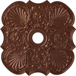 image29OD x 3 58ID x 1 38P Flower Ceiling Medallion Fits Canopies up to 6 14HandPainted Copper Penny