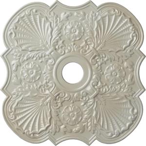 image29OD x 3 58ID x 1 38P Flower Ceiling Medallion Fits Canopies up to 6 14HandPainted Flash Blue