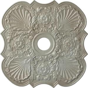 image29OD x 3 58ID x 1 38P Flower Ceiling Medallion Fits Canopies up to 6 14HandPainted Flash Gold