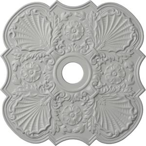 image29OD x 3 58ID x 1 38P Flower Ceiling Medallion Fits Canopies up to 6 14HandPainted Frost