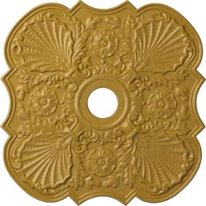 image29OD x 3 58ID x 1 38P Flower Ceiling Medallion Fits Canopies up to 6 14HandPainted Iridescent Gold