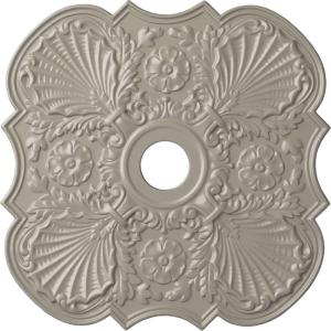 image29OD x 3 58ID x 1 38P Flower Ceiling Medallion Fits Canopies up to 6 14HandPainted Pearl White