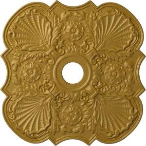 image29OD x 3 58ID x 1 38P Flower Ceiling Medallion Fits Canopies up to 6 14HandPainted Pharaohs Gold