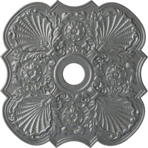 image29OD x 3 58ID x 1 38P Flower Ceiling Medallion Fits Canopies up to 6 14HandPainted Platinum