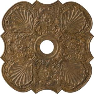 image29OD x 3 58ID x 1 38P Flower Ceiling Medallion Fits Canopies up to 6 14HandPainted Rubbed Bronze