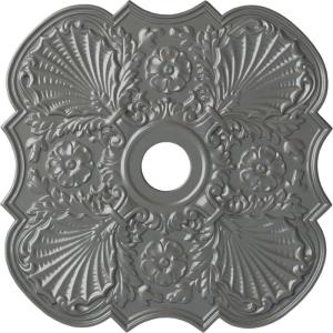 image29OD x 3 58ID x 1 38P Flower Ceiling Medallion Fits Canopies up to 6 14HandPainted Silver