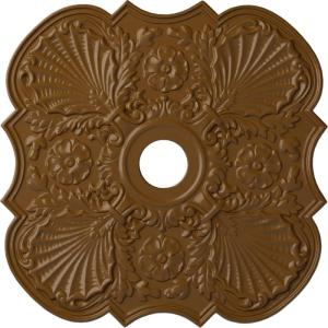 image29OD x 3 58ID x 1 38P Flower Ceiling Medallion Fits Canopies up to 6 14HandPainted Smokey Topaz