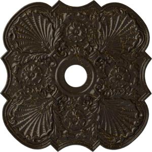 image29OD x 3 58ID x 1 38P Flower Ceiling Medallion Fits Canopies up to 6 14HandPainted Stone Hearth Crackle