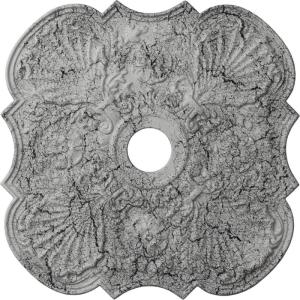 image29OD x 3 58ID x 1 38P Flower Ceiling Medallion Fits Canopies up to 6 14HandPainted Ultra Pure White Crackle