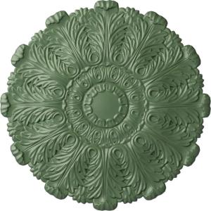 image31OD x 1 12P Durham Ceiling Medallion Fits Canopies up to 4 14HandPainted Athenian Green
