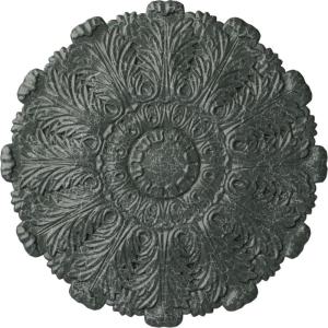 image31OD x 1 12P Durham Ceiling Medallion Fits Canopies up to 4 14HandPainted Athenian Green Crackle