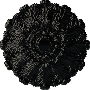 image31OD x 1 12P Durham Ceiling Medallion Fits Canopies up to 4 14HandPainted Black Pearl