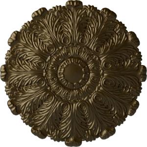 image31OD x 1 12P Durham Ceiling Medallion Fits Canopies up to 4 14HandPainted Brass