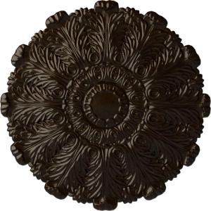 image31OD x 1 12P Durham Ceiling Medallion Fits Canopies up to 4 14HandPainted Bronze
