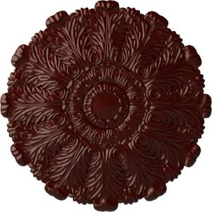 image31OD x 1 12P Durham Ceiling Medallion Fits Canopies up to 4 14HandPainted Brushed Mahogany
