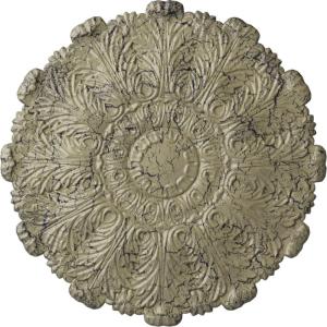 image31OD x 1 12P Durham Ceiling Medallion Fits Canopies up to 4 14HandPainted Castle Stone Crackle
