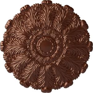 image31OD x 1 12P Durham Ceiling Medallion Fits Canopies up to 4 14HandPainted Copper Penny