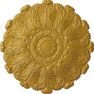 image31OD x 1 12P Durham Ceiling Medallion Fits Canopies up to 4 14HandPainted Iridescent Gold