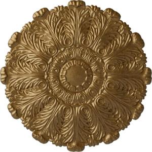 image31OD x 1 12P Durham Ceiling Medallion Fits Canopies up to 4 14HandPainted Pale Gold