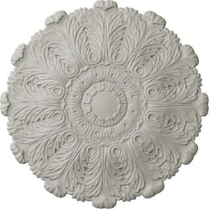 image31OD x 1 12P Durham Ceiling Medallion Fits Canopies up to 4 14HandPainted Pot of Cream