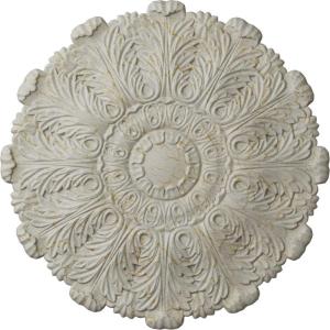 image31OD x 1 12P Durham Ceiling Medallion Fits Canopies up to 4 14HandPainted Pot of Cream Crackle