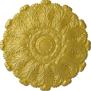 image31OD x 1 12P Durham Ceiling Medallion Fits Canopies up to 4 14HandPainted Rich Gold