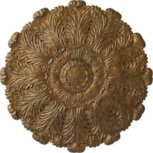 image31OD x 1 12P Durham Ceiling Medallion Fits Canopies up to 4 14HandPainted Rubbed Bronze