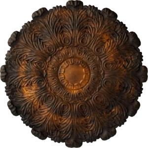 image31OD x 1 12P Durham Ceiling Medallion Fits Canopies up to 4 14HandPainted Rust