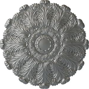 image31OD x 1 12P Durham Ceiling Medallion Fits Canopies up to 4 14HandPainted Silver