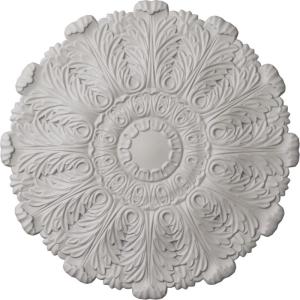 image31OD x 1 12P Durham Ceiling Medallion Fits Canopies up to 4 14HandPainted Ultra Pure White
