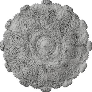 image31OD x 1 12P Durham Ceiling Medallion Fits Canopies up to 4 14HandPainted Ultra Pure White Crackle