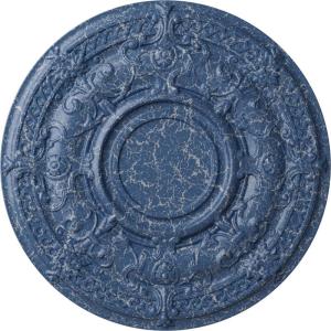 image33 78OD x 1 38P Dauphine Ceiling Medallion Fits Canopies up to 13 14HandPainted Americana Crackle