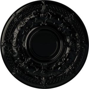 image33 78OD x 1 38P Dauphine Ceiling Medallion Fits Canopies up to 13 14HandPainted Black Pearl