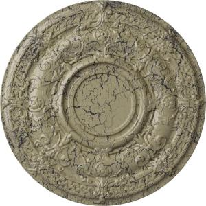 image33 78OD x 1 38P Dauphine Ceiling Medallion Fits Canopies up to 13 14HandPainted Castle Stone Crackle