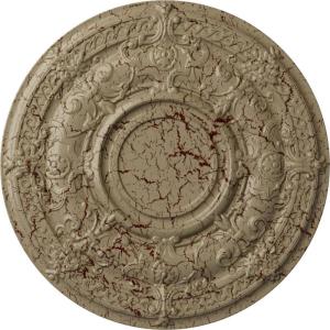 image33 78OD x 1 38P Dauphine Ceiling Medallion Fits Canopies up to 13 14HandPainted Gobi Desert Crackle