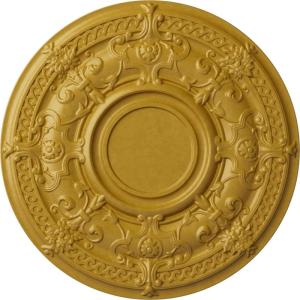 image33 78OD x 1 38P Dauphine Ceiling Medallion Fits Canopies up to 13 14Handpainted Iridescent Gold