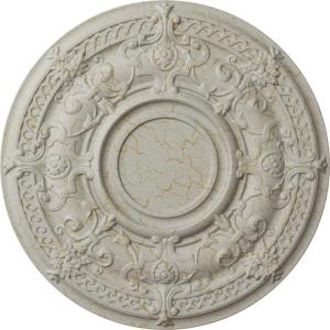 image33 78OD x 1 38P Dauphine Ceiling Medallion Fits Canopies up to 13 14Handpainted Pot of Cream Crackle