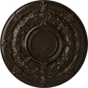 image33 78OD x 1 38P Dauphine Ceiling Medallion Fits Canopies up to 13 14Handpainted Stone Hearth Crackle