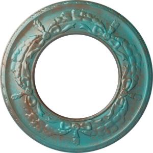 imageEkena Millwork 13 14OD x 7 18ID x 78P Salem Ceiling Medallion Fits Canopies up to 7 18Copper Green Patina Metallic Series