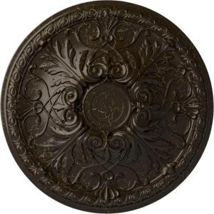 imageEkena Millwork 26OD x 3P Tristan Ceiling Medallion Fits Canopies up to 5 12Stone Hearth Crackle Flat Finish