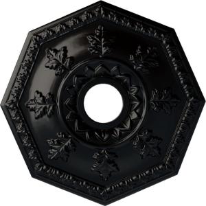 imageEkena Millwork CM18NT 18Inch OD x 3 12Inch ID x 1 12Inch Nottingham Ceiling MedallionJet Black Flat Finish