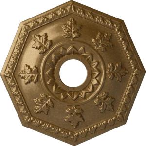 imageEkena Millwork CM18NT 18Inch OD x 3 12Inch ID x 1 12Inch Nottingham Ceiling MedallionPale Gold Metallic Series