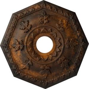 imageEkena Millwork CM18NT 18Inch OD x 3 12Inch ID x 1 12Inch Nottingham Ceiling MedallionRust Metallic Series