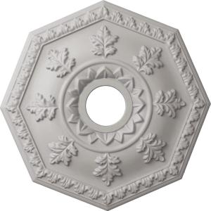 imageEkena Millwork CM18NT 18Inch OD x 3 12Inch ID x 1 12Inch Nottingham Ceiling MedallionUltra Pure White Flat Finish