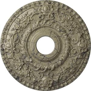 imageEkena Millwork CM18RO 18Inch OD x 3 12Inch ID x 1 12Inch P Rose Ceiling MedallionHandPainted Castle Stone Crackle