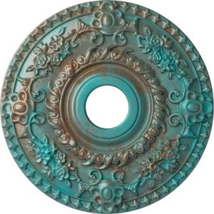 imageEkena Millwork CM18RO 18Inch OD x 3 12Inch ID x 1 12Inch P Rose Ceiling MedallionHandPainted Copper Green Patina