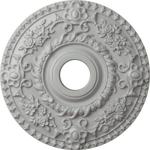 imageEkena Millwork CM18RO 18Inch OD x 3 12Inch ID x 1 12Inch P Rose Ceiling MedallionHandPainted Frost